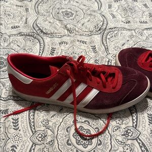 Adidas Hamburg Burgundy and White Sneakers